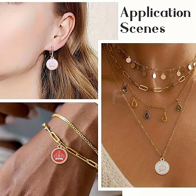 24Pcs 6 Colors Alloy Enamel Pendants FIND-YW0011-55-1