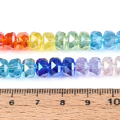 Electroplate Transparent Glass Beads Strands EGLA-N025-04A-A01-1