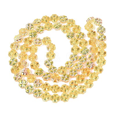 Baking Paint Electroplate Transparent Glass Beads Strands EGLA-Q136-04A-02-1