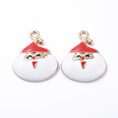 Golden Plated Alloy Enamel Pendants ENAM-D040-C07-G-1