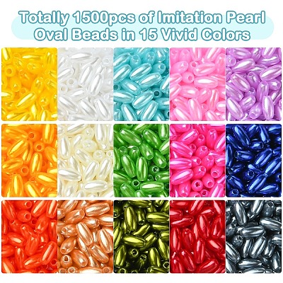 90G 15 Colors ABS Imitation Pearl Beads KY-YW0002-18-1