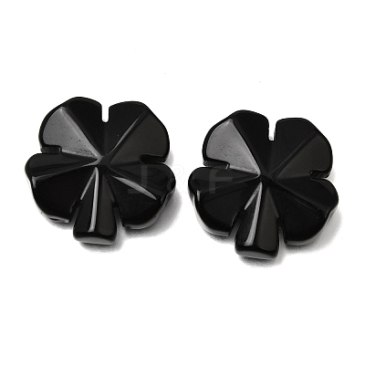Natural Obsidian Carved Clover Display Decorration GG-CBA6D08-D06-1