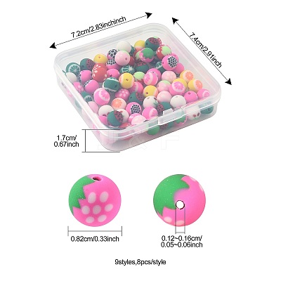 72Pcs 9 Styles Fruits Theme Handmade Polymer Clay Beads CLAY-FS0001-42-1