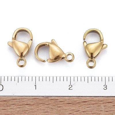 Ion Plating(IP) 304 Stainless Steel Lobster Claw Clasps STAS-H353-D-02G-1