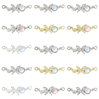 18Pcs 6 Colors Alloy & Glass Butterfly Connector Charms FIND-YW0011-89-1