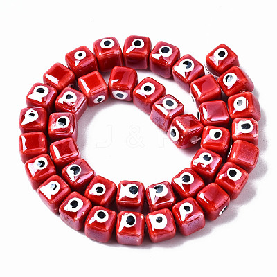 Handmade Porcelain Ceramic Beads Strands PORC-T006-01G-1
