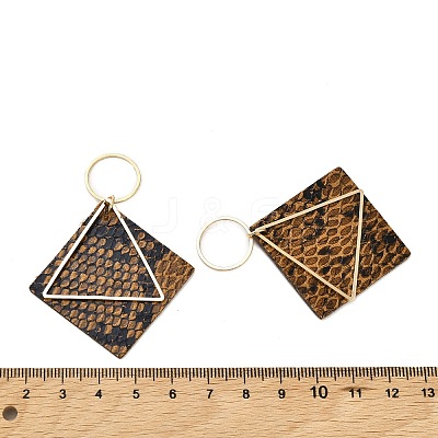 Brass with PU Leather Pendants FIND-Z048-08B-KCG-1