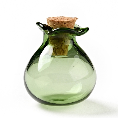 Lucky Bag Shape Glass Cork Bottles Ornament X1-AJEW-A039-02G-1