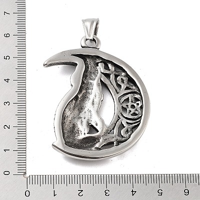Retro 304 Stainless Steel Big Pendants STAS-I205-34AS-1