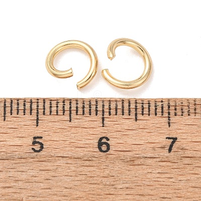 Brass Open Jump Rings KK-G604-08G-12-1