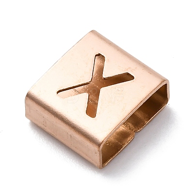 Ion Plating(IP) 304 Stainless Steel Square Slide Charms STAS-L132-15X-RG-1