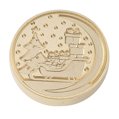 Christmas Series Wax Seal Brass Stamp Head LS-AJEW-M037-01G-15-1