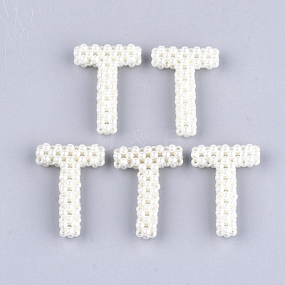 Handmade ABS Plastic Imitation Pearl Woven Beads FIND-T039-18-T-1