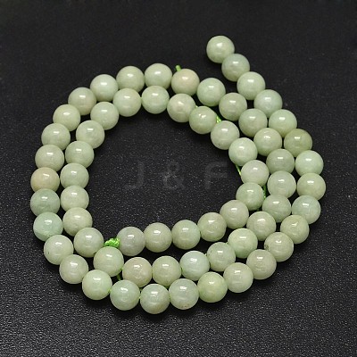 Round Natural Myanmar Jade/Burmese Jade Beads Strands G-K068-11-6mm-1