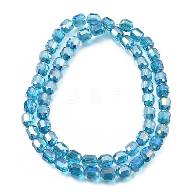 Electroplate Transparent Column Glass Beads Strands EGLA-A043-02-AB11-1