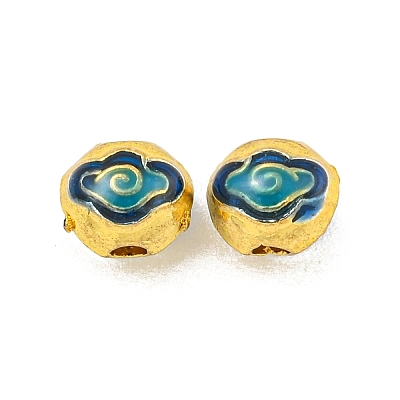 Rack Plating Brass Enamel Beads KK-P277-36G-01-1