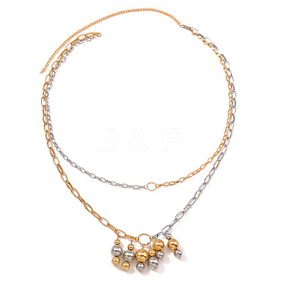 Alloy Round Beaded Tassel Double Layer Waist Belly Chains for Women FS-WGA8D7B-01-1