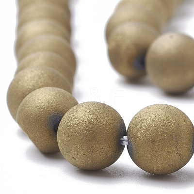 Electroplate Natural Druzy Geode Weathered Agate Beads Strands G-S284-8mm-06-1