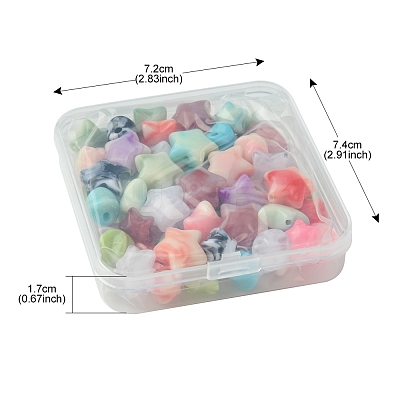 60Pcs 2 Styles Opaque Imitation Gemstone Acrylic Beads OACR-FS0001-85-1