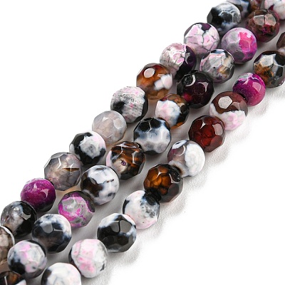 Dyed Natural Fire Crackle Agate Beads Strands G-G007-01B-1