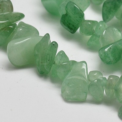 Chip Natural Green Aventurine Beads Strands G-N0134-10A-1