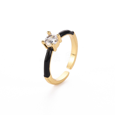 Brass Enamel Cuff Rings RJEW-T016-26B-NF-1