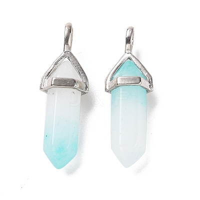Natural White Jade Pointed Pendants G-K329-31P-1