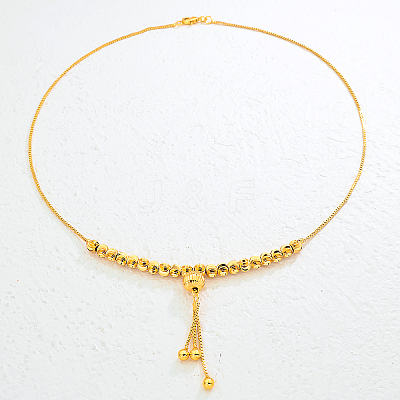 Fashion Minimalist Brass Round Ball Women's Tassel Pendant Necklaces UE3505-1