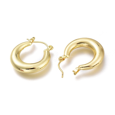 Brass Hoop Earrings EJEW-H104-21G-1