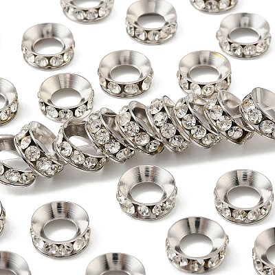 Brass Rhinestone Spacer Beads RSB094-1-1