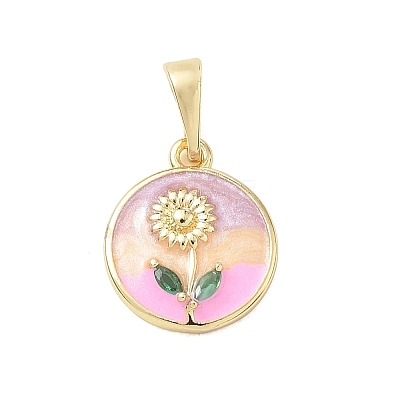 Brass Enamel Pendants KK-CBA3F25-10G-03-1