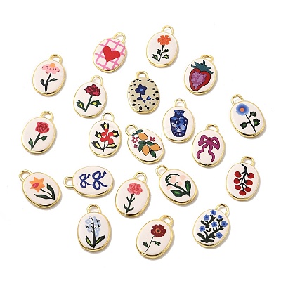 Printed Brass Pendants KK-K274-07G-1