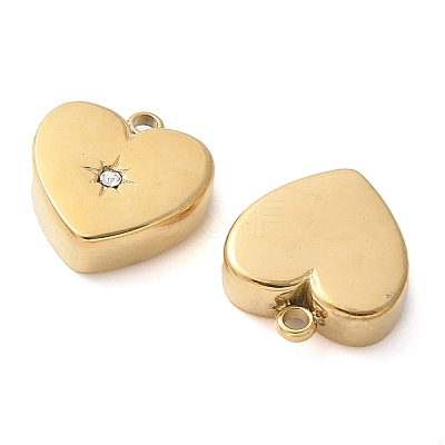 304 Stainless Steel with Rhinestone Charms STAS-Q345-31C-G-1