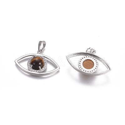 Natural Tiger Eye Pendants G-L512-H10-1