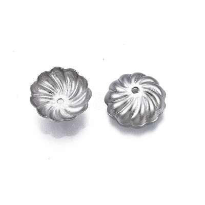 Non-Tarnish 304 Stainless Steel Bead Caps STAS-S057-50B-P-1