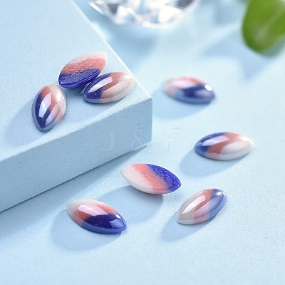 Opaque Glass Cabochons GGLA-S038-03F-5x10-1