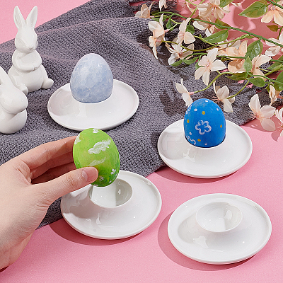 Ceramic Easter Egg Holders AJEW-WH0083-34-1