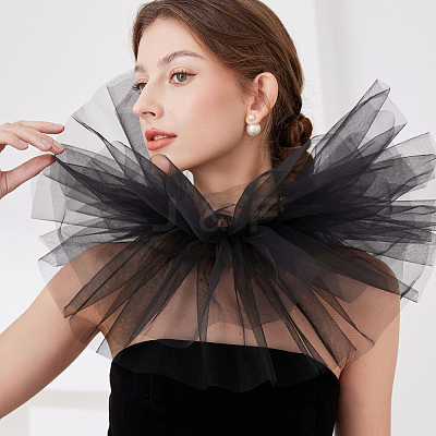 Detachable Lady's Gauze Fake Collar AJEW-WH20042-90A-1