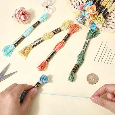 18 Skeins 6-Ply Polyester Embroidery Floss DIY-CY0002-44-1