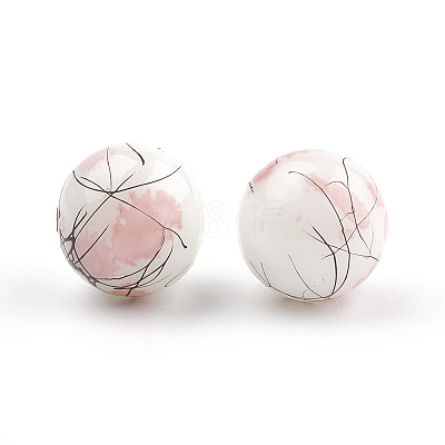 Drawbench & Baking Paint Glass Beads Strands GLAA-S176-16mm-05-1