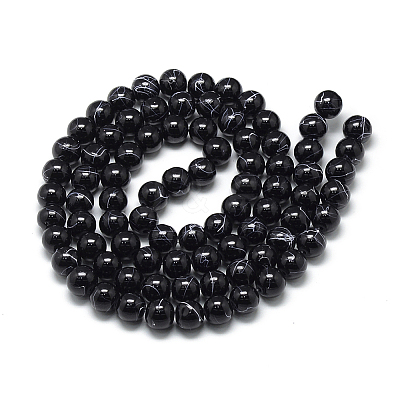 Drawbench Glass Beads Strands DGLA-S115-6mm-L16-1
