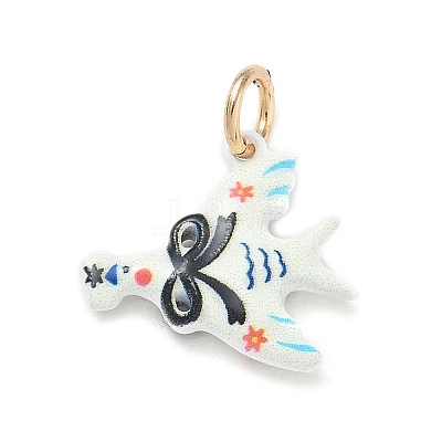 Brass with Enamel Pendants KK-CBAF749-03E-1