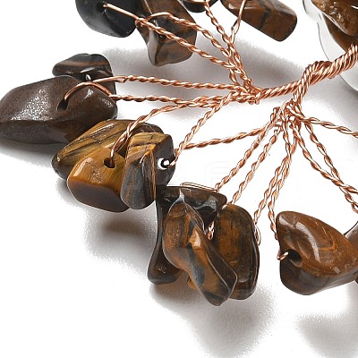 Natural Tiger Eye Chips Tree of Life Decorations DJEW-Z007-02P-1