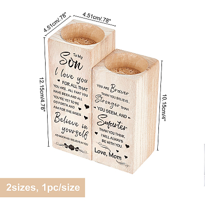 Wooden Candle Holder AJEW-WH0257-008-1