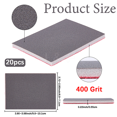 20Pcs 400 Grit Sanding Sponge Grit Sanding Blocks TOOL-SP0001-05A-1