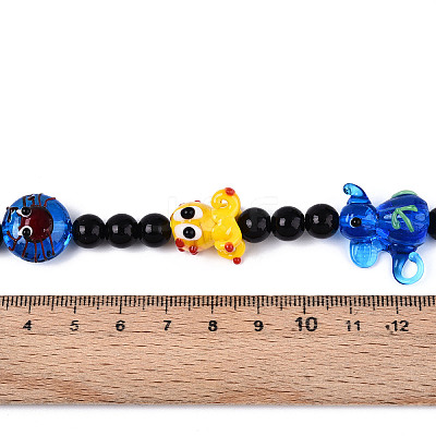 Handmade Lampwork Beads Strands LAMP-N028-08-1