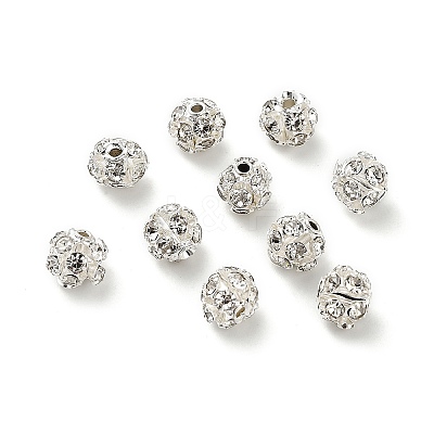 6mm Brass Crystal Rhinestone Beads KK-S519-01A-02S-1