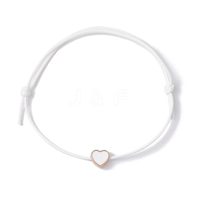 10Pcs Alloy Enamel Heart Braided Bead Bracelets Set BJEW-JB09739-02A-1