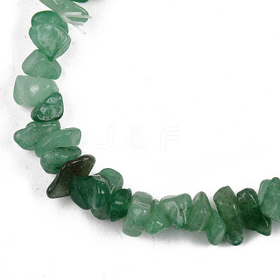 Natural Green Aventurine Chips Beaded Stretch Bracelet for Women PW-WG72437-03-1
