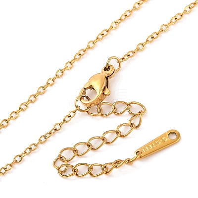 201 Stainless Steel Pendants Necklace for Women NJEW-B110-02G-1